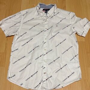 Tommy Hilfiger Cream Logo Men's Casual Shirt